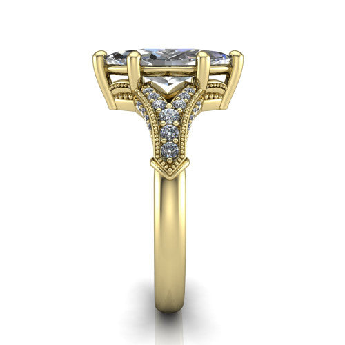 marquise diamond solitaire ring, 18k yellow gold