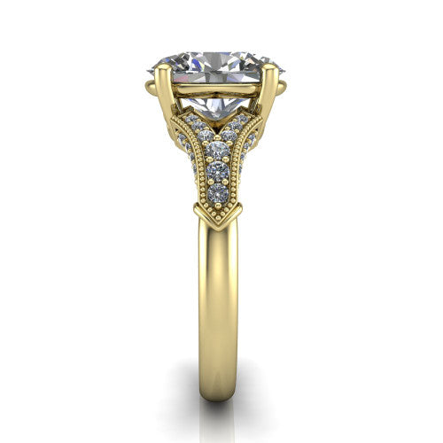oval diamond solitaire ring, 14k yellow gold