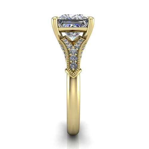 princess diamond solitaire ring, 18k yellow gold
