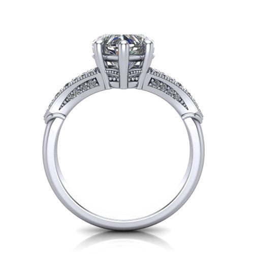 heart diamond solitaire ring, 14k white gold