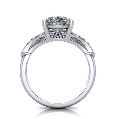 oval diamond solitaire ring, platinum