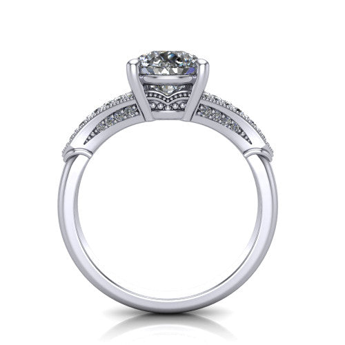 pear diamond solitaire ring, 14k white gold