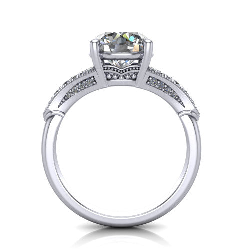 round diamond solitaire ring, platinum