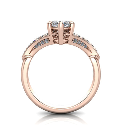 marquise diamond solitaire ring, 14k rose gold