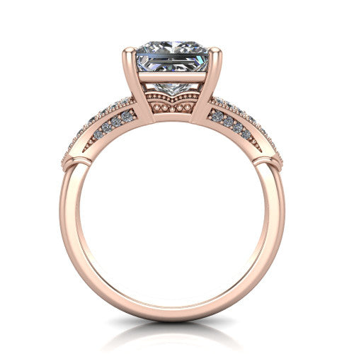 princess diamond solitaire ring, 18k rose gold