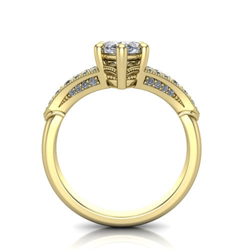 marquise diamond solitaire ring, 14k yellow gold