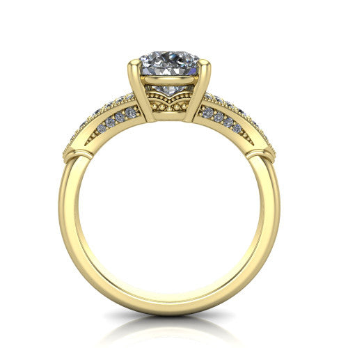 pear diamond solitaire ring, 14k yellow gold