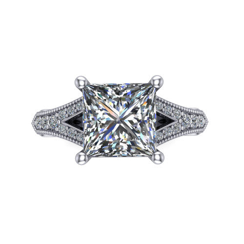 princess diamond solitaire ring, 14k white gold