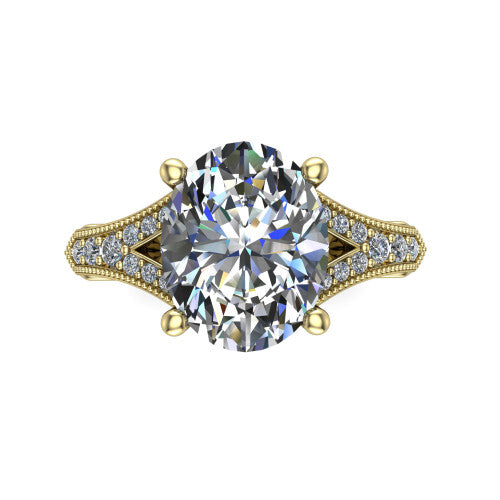 oval diamond solitaire ring, 18k yellow gold