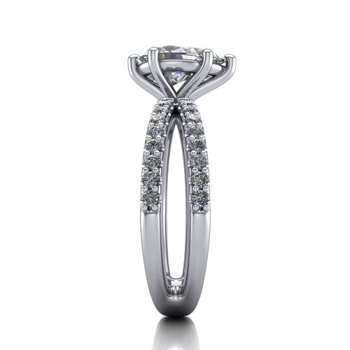 Stormy Pear Shape Classic Engagement Ring in 18K White Gold