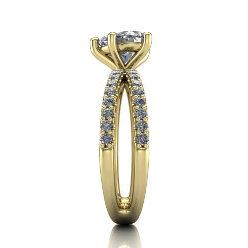 Stormy Heart Shape Classic Engagement Ring in 14K Yellow Gold