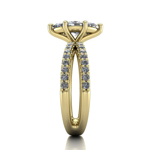 Stormy Marquise Shape Classic Engagement Ring in 14K Yellow Gold