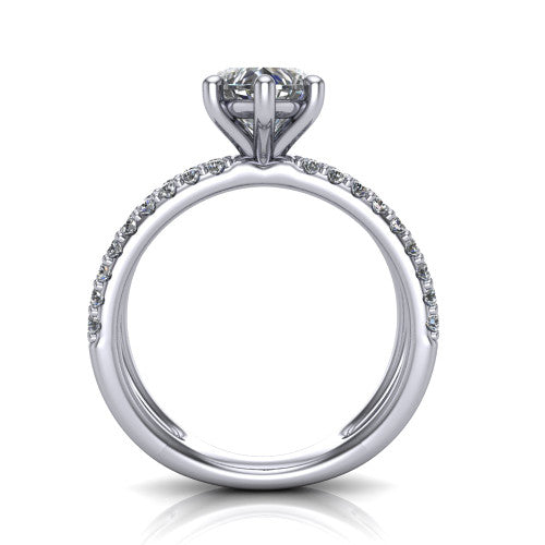Stormy Heart Shape Classic Engagement Ring in Platinum