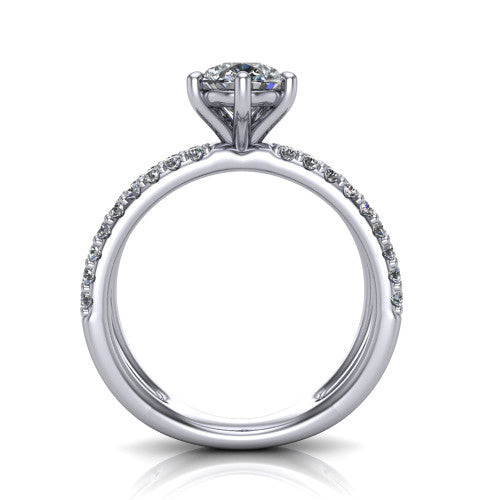 Stormy Pear Shape Classic Engagement Ring in 18K White Gold