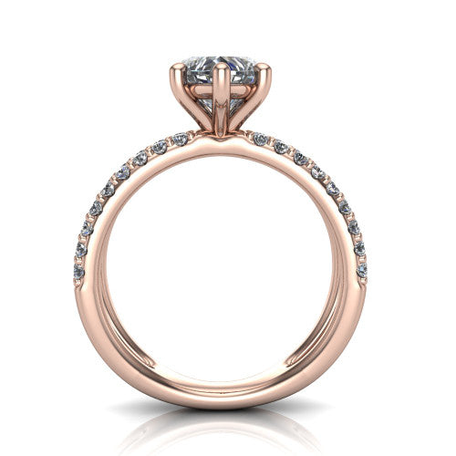 Stormy Heart Shape Classic Engagement Ring in 14K Rose Gold
