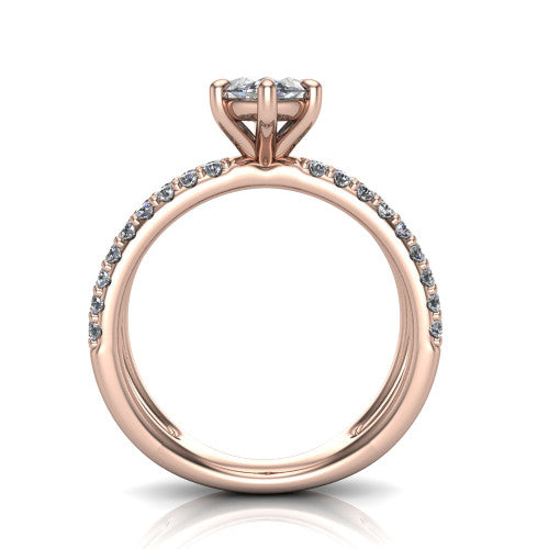 Stormy Marquise Shape Classic Engagement Ring in 18K Rose Gold