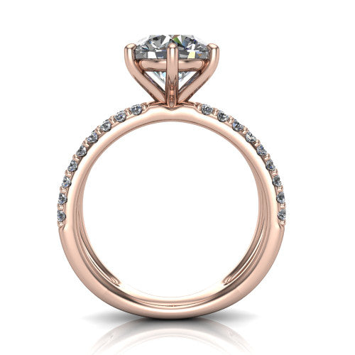 Stormy Round Shape Classic Engagement Ring in 14K Rose Gold