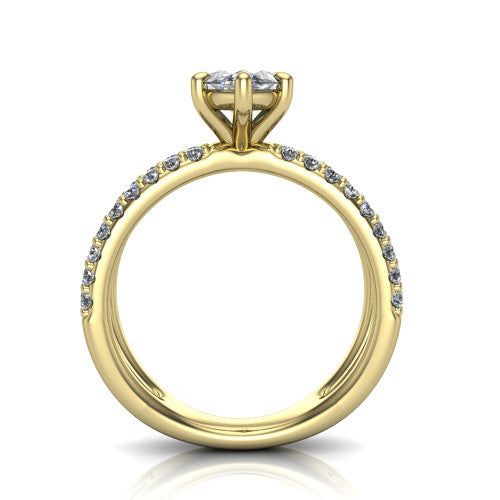 Stormy Marquise Shape Classic Engagement Ring in 14K Yellow Gold