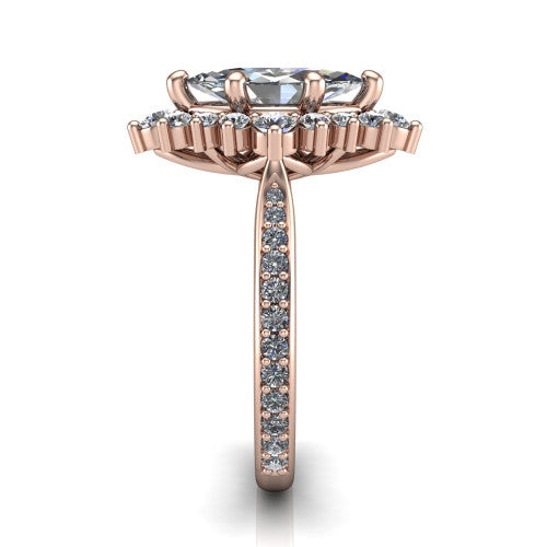 Zara Marquise Shape Halo Engagement Ring in 18K Rose Gold