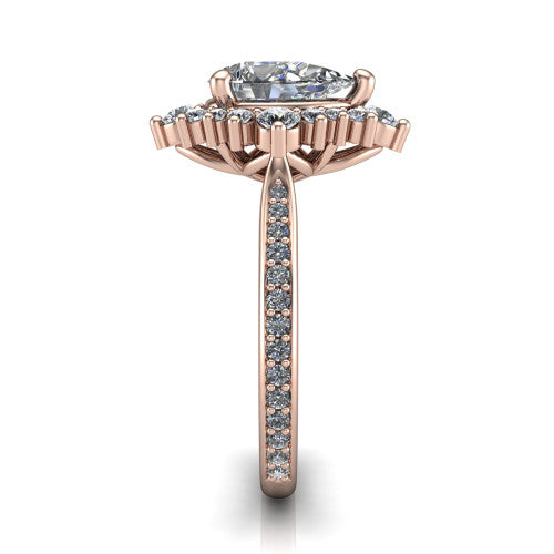 Zara Pear Shape Halo Engagement Ring in 14K Rose Gold