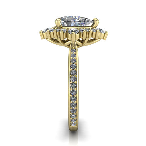 Zara Pear Shape Halo Engagement Ring in 14K Yellow Gold