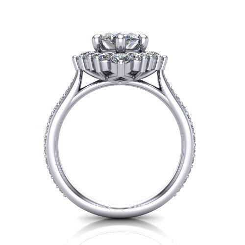 Zara Marquise Shape Halo Engagement Ring in 14K White Gold