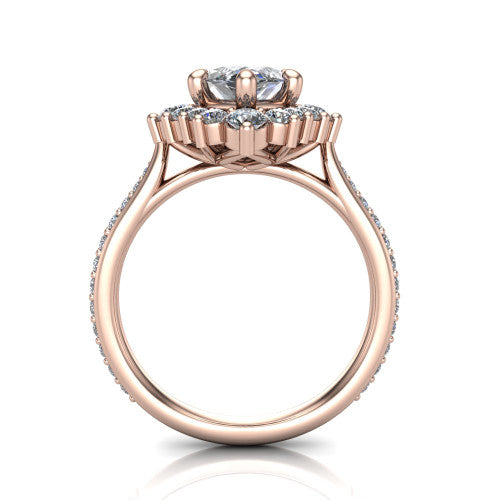 Zara Marquise Shape Halo Engagement Ring in 14K Rose Gold