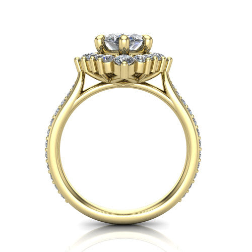 Zara Marquise Shape Halo Engagement Ring in 14K Yellow Gold