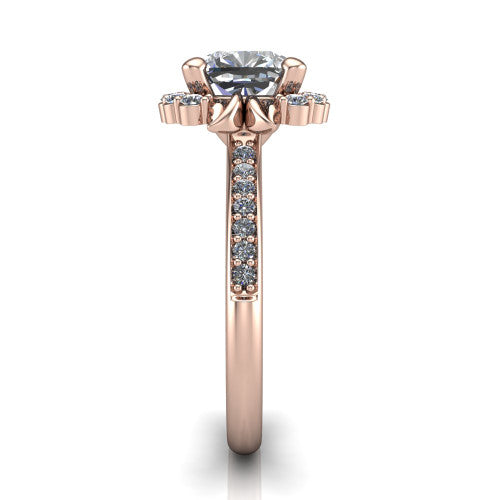 Amy Cushion Shape Halo Engagement Ring in 18K Rose Gold