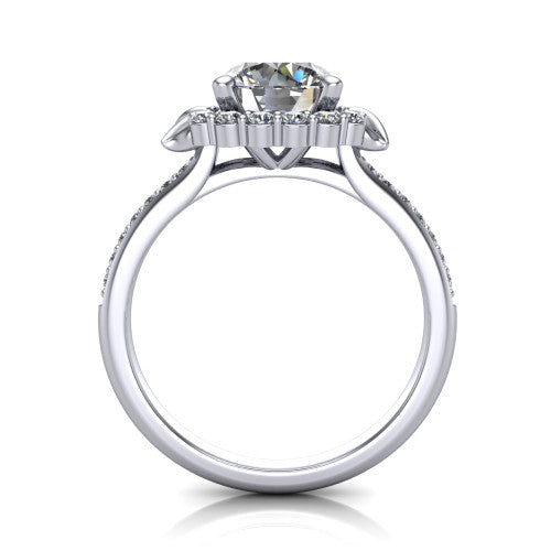 Amy Round Shape Halo Engagement Ring in Platinum