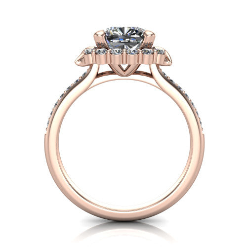 Amy Cushion Shape Halo Engagement Ring in 18K Rose Gold