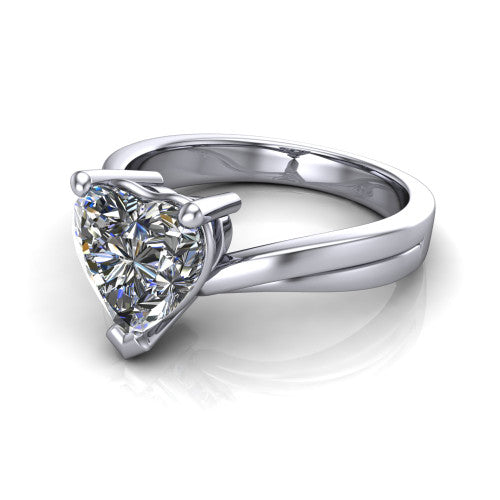 Alana Heart Shape Classic Engagement Ring in 14K White Gold