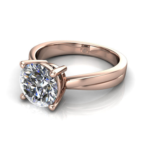 Alana Round Shape Classic Engagement Ring in 18K Rose Gold