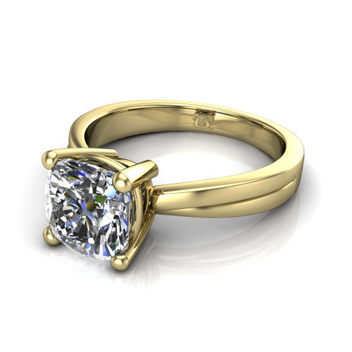 Alana Cushion Shape Classic Engagement Ring in 14K Yellow Gold