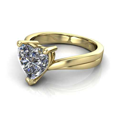 Alana Heart Shape Classic Engagement Ring in 14K Yellow Gold