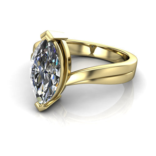 Alana Marquise Shape Classic Engagement Ring in 14K Yellow Gold