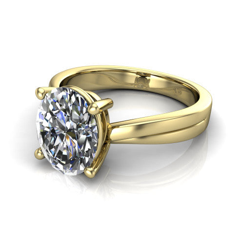 Alana Oval Shape Classic Engagement Ring in 18K Yellow Gold