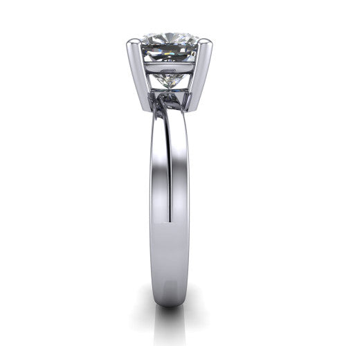 Alana Cushion Shape Classic Engagement Ring in 14K White Gold