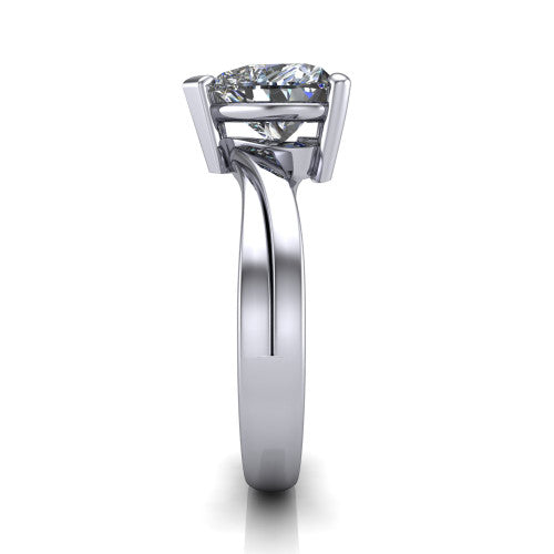Alana Heart Shape Classic Engagement Ring in 18K White Gold