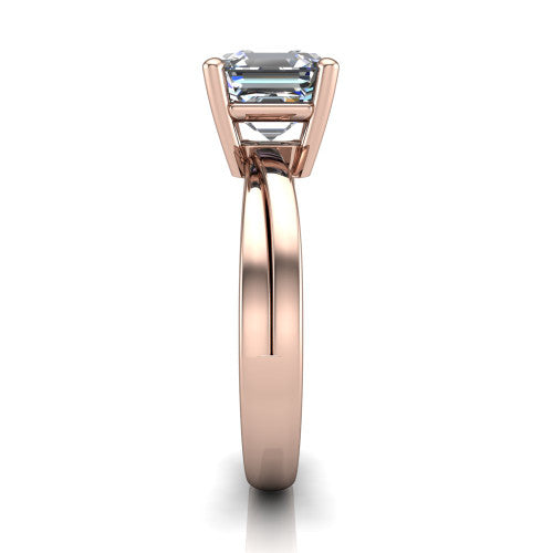 Alana Square Emerald Shape Classic Engagement Ring in 18K Rose Gold