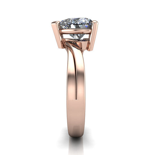 Alana Heart Shape Classic Engagement Ring in 18K Rose Gold