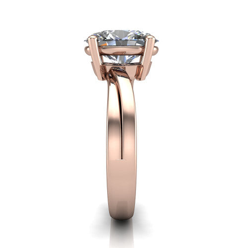 Alana Oval Shape Classic Engagement Ring in 18K Rose Gold