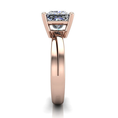 Alana Princess Shape Classic Engagement Ring in 14K Rose Gold