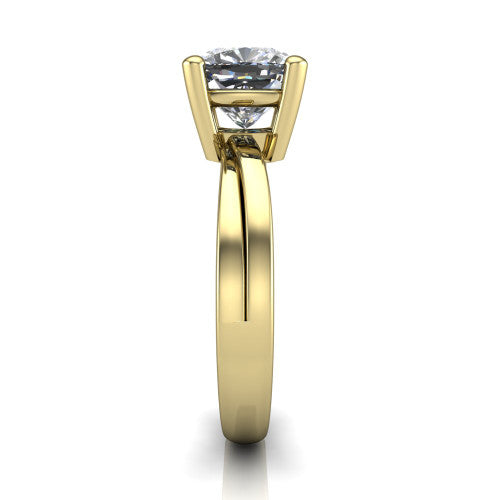 Alana Cushion Shape Classic Engagement Ring in 18K Yellow Gold