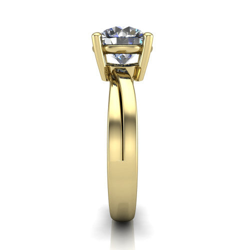 Alana Round Shape Classic Engagement Ring in 14K Yellow Gold