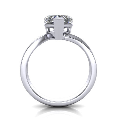 Alana Heart Shape Classic Engagement Ring in 14K White Gold