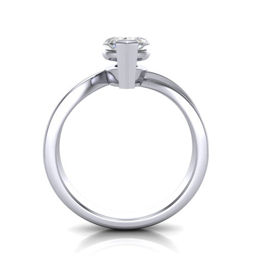 Alana Marquise Shape Classic Engagement Ring in 14K White Gold