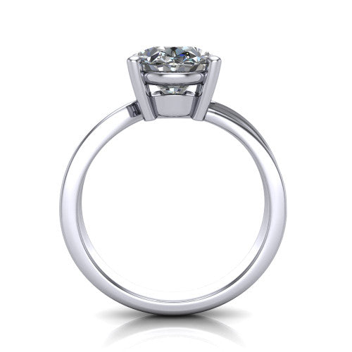 Alana Oval Shape Classic Engagement Ring in 18K White Gold