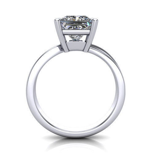 Alana Princess Shape Classic Engagement Ring in Platinum