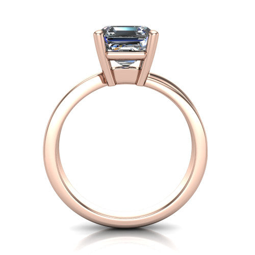 Alana Square Emerald Shape Classic Engagement Ring in 18K Rose Gold